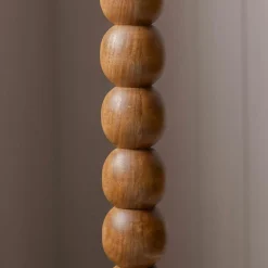 Bobbin Tripod Dark Wooden Floor Lamp