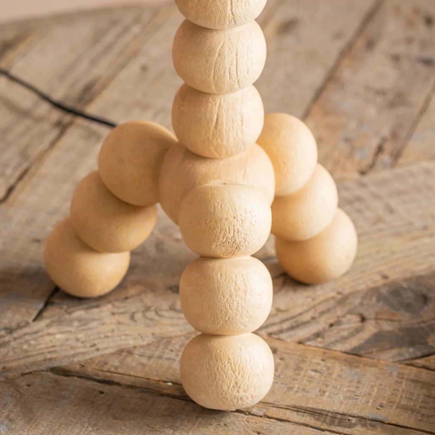 Bobbin Tripod Natural Wooden Table Lamp