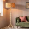 Bobbin Tripod Natural Wooded Floor Lamp