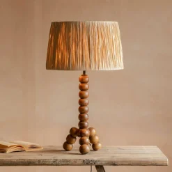 Bobbin Tripod Wood Table Lamp
