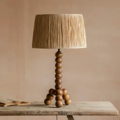 Bobbin Tripod Wood Table Lamp