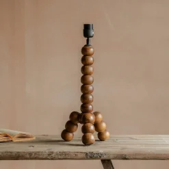 Bobbin Tripod Wood Table Lamp