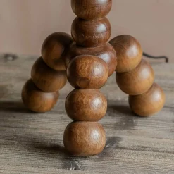 Bobbin Tripod Wood Table Lamp
