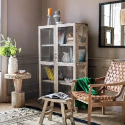 Bobby Wooden and Glass Cabinet