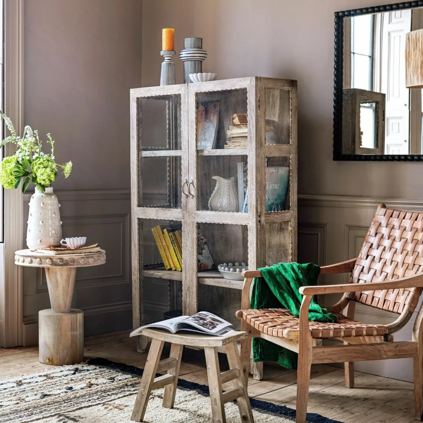 Bobby Wooden and Glass Cabinet