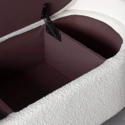 Bouclé Storage Ottoman