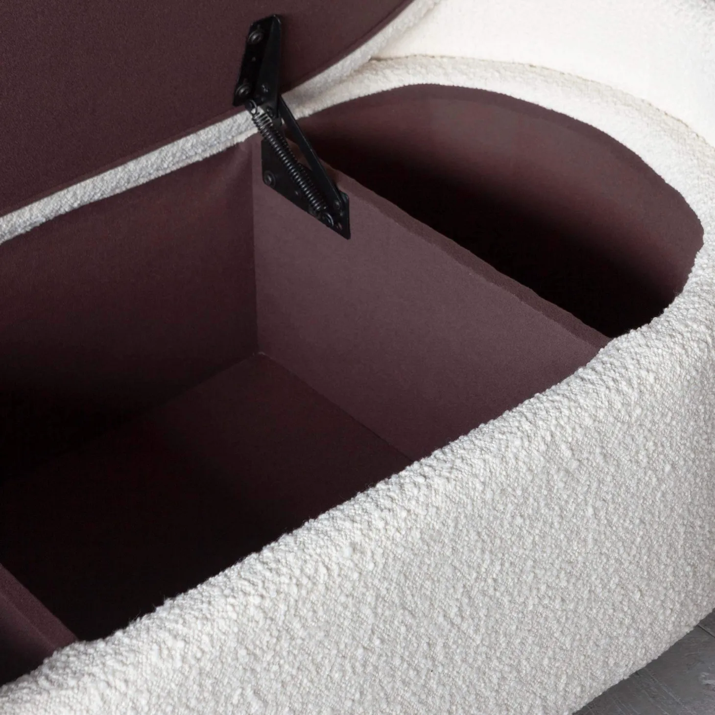 Bouclé Storage Ottoman
