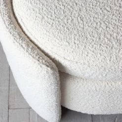 Bouclé Storage Ottoman