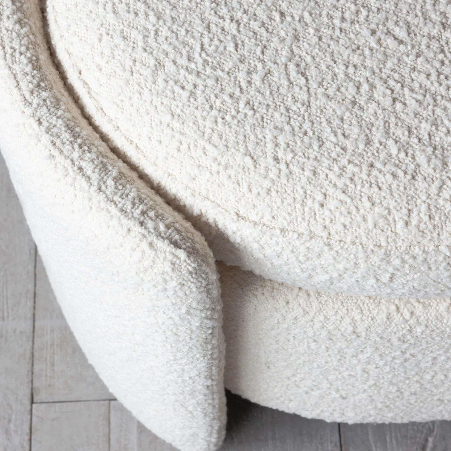 Bouclé Storage Ottoman