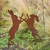Boxing Hares Garden Stake