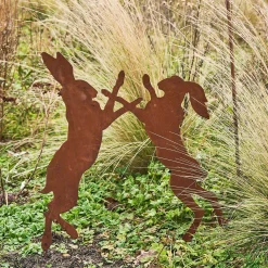 Boxing Hares Garden Stake
