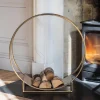Brass Circle Log Holder