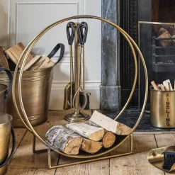 Brass Circle Log Holder