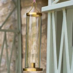 Brass Hanging Glass Candle Holder
