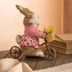 Bristle Bunny on a Bike Decoration