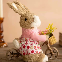 Bristle Bunny on a Bike Decoration