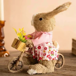 Bristle Bunny on a Bike Decoration