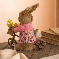 Bristle Bunny on a Bike Decoration