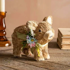 Bristle Flower Pig Decoration