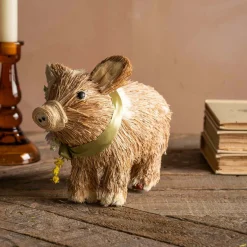 Bristle Flower Pig Decoration