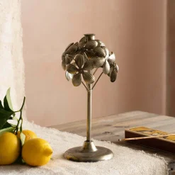 Bronze Floral Candle Holder