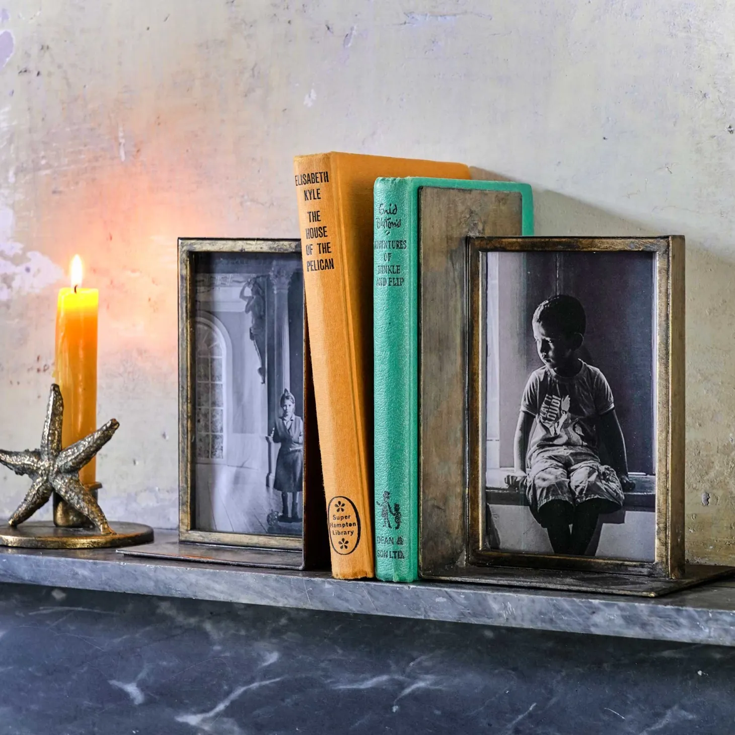 Bronzed Photo Frame Bookends