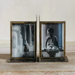 Bronzed Photo Frame Bookends