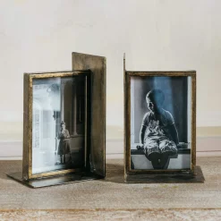 Bronzed Photo Frame Bookends