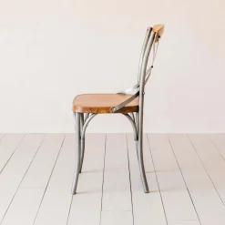 Brook Antique Zinc and Leather Chair