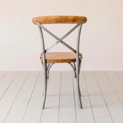 Brook Antique Zinc and Leather Chair