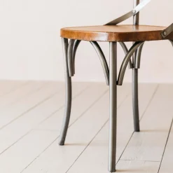 Brook Antique Zinc and Leather Chair