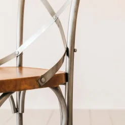 Brook Antique Zinc and Leather Chair