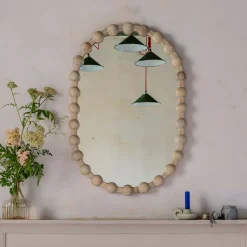 Brooklyn Natural Wooden Oval Mirror