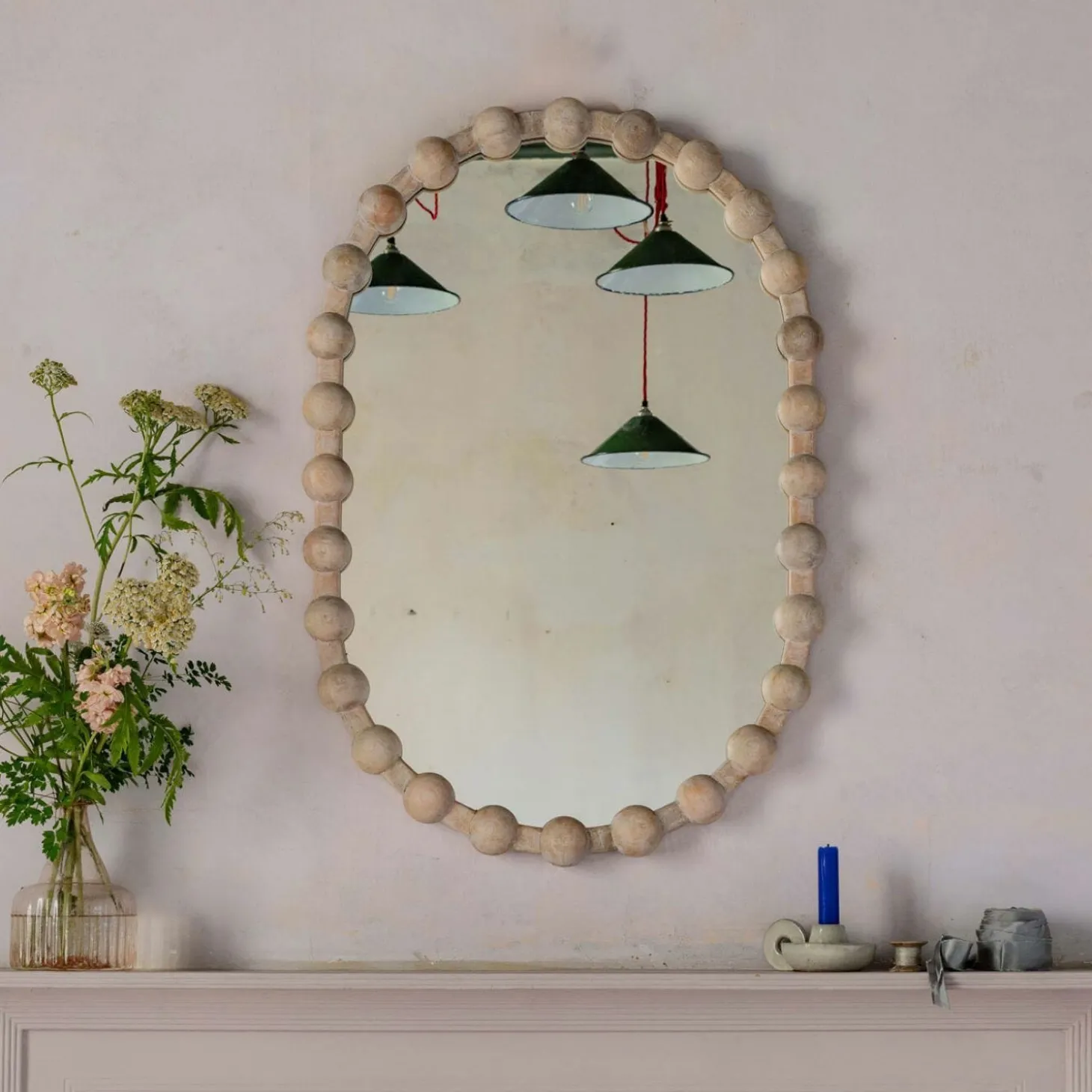 Brooklyn Natural Wooden Oval Mirror
