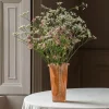 Brown Glass Ruffle Vase