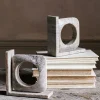 Brown Marble Bookends