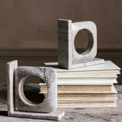 Brown Marble Bookends