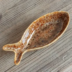 Brown Speckle Fish Dish