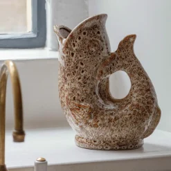 Brown Speckle Fish Jug