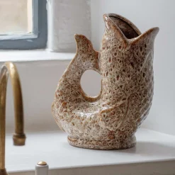 Brown Speckle Fish Jug