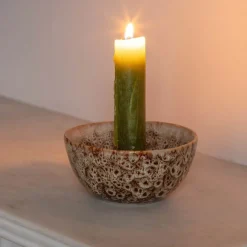 Brown Speckled Candle Holder
