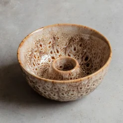 Brown Speckled Candle Holder
