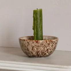 Brown Speckled Candle Holder