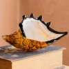 Brown Speckled Glass Conch Shell