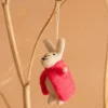 Bunny in a Pink Coat Hanging Decoration