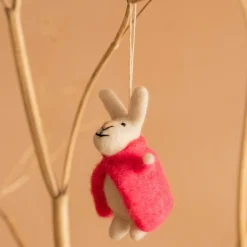 Bunny in a Pink Coat Hanging Decoration
