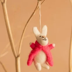 Bunny in a Pink Coat Hanging Decoration