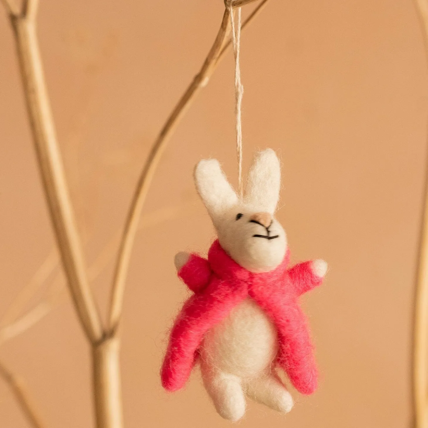 Bunny in a Pink Coat Hanging Decoration