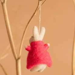 Bunny in a Pink Coat Hanging Decoration