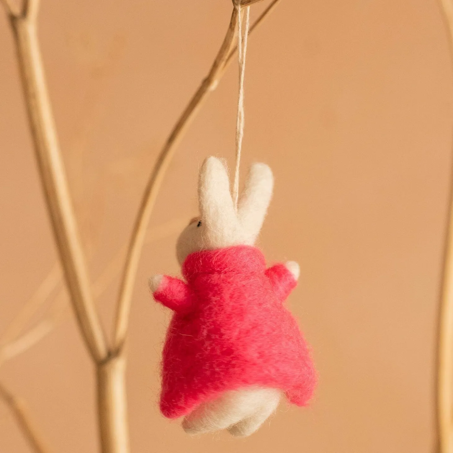 Bunny in a Pink Coat Hanging Decoration